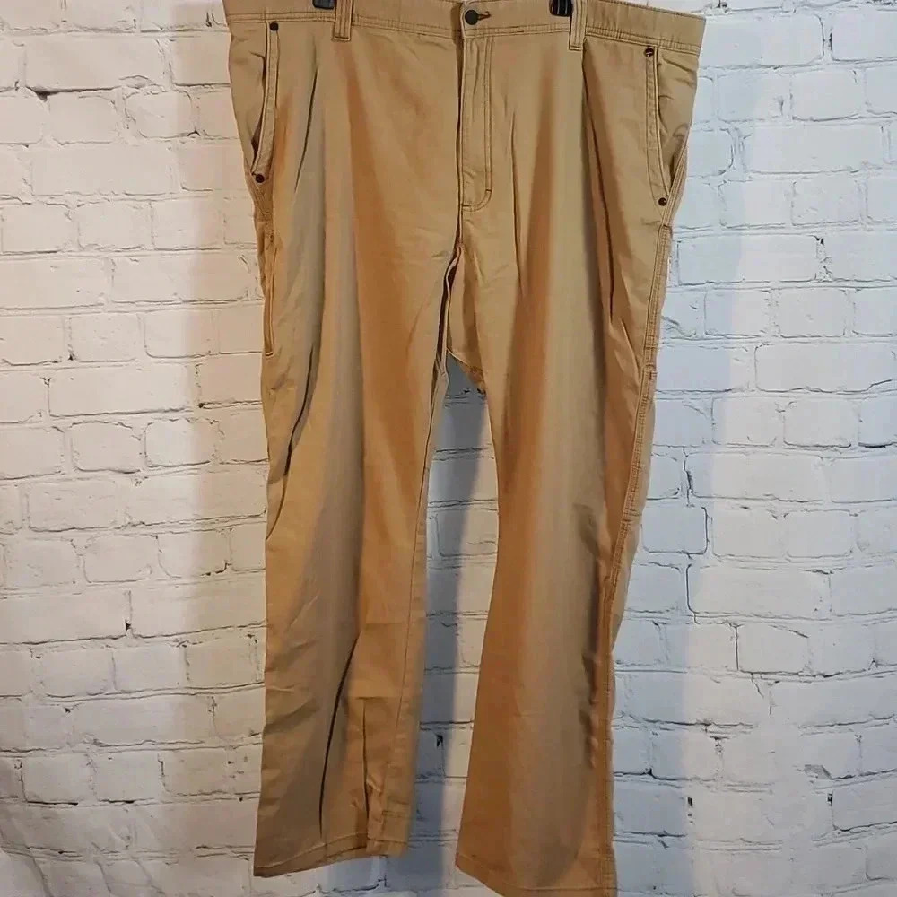Wrangler Mens 44 x 30 Tan Hiking Pants Zipper Pocket Carpenter Stretch  NW855BE